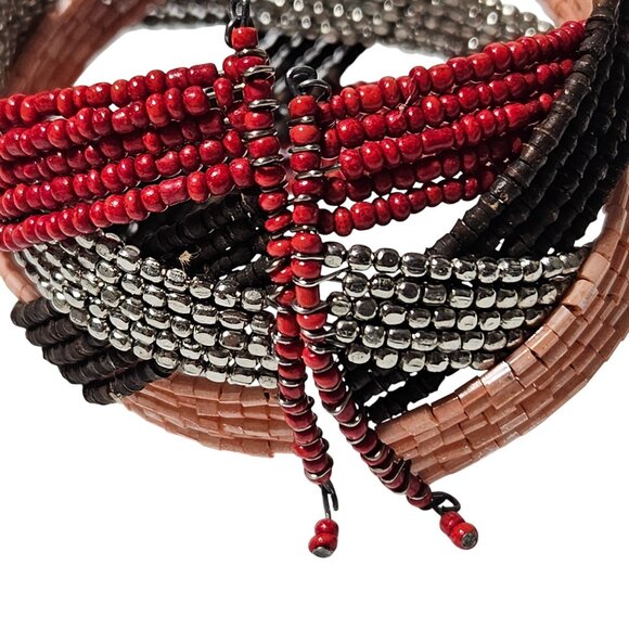 Elegant Ethnic Style Beaded Wrap Statement Bracelet Fashion Jewelry Women - Picture 4 of 5